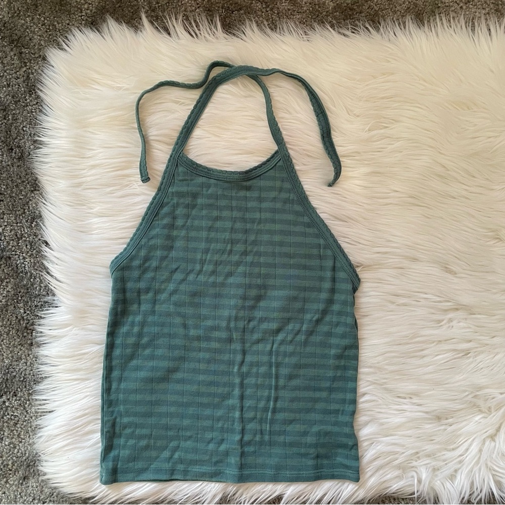 American Eagle Turquoise Knit Halter Top